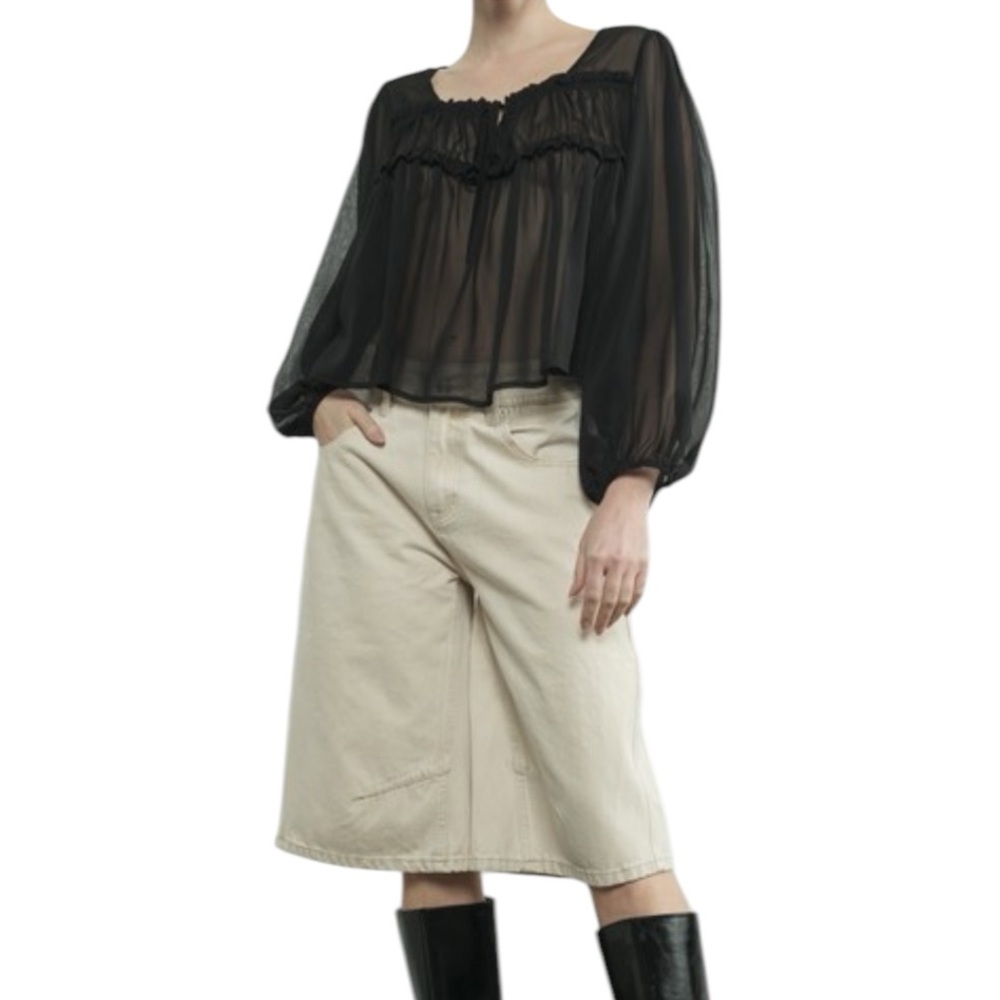 Women's Beige Bermuda Shorts